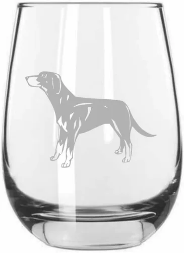 Vista 348 de Shar Pei (chino) - Vaso de vino sin tallo grabado para perro, 15.25 onzas