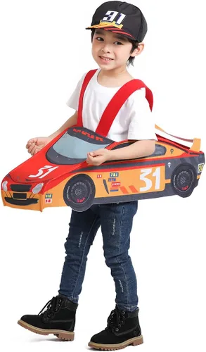 Vista 2 de Seasons Disfraz de coche de carreras de luz y sonido para Halloween para niño