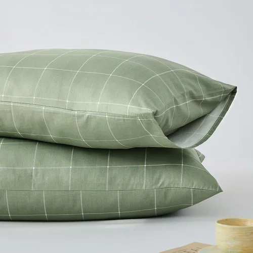 Vista 24 de JELLYMONI - Juego de 2 fundas de almohada de algodón natural 100 % a rayas, tamaño estándar, color blanco con finas rayas negras impresas, con 0608