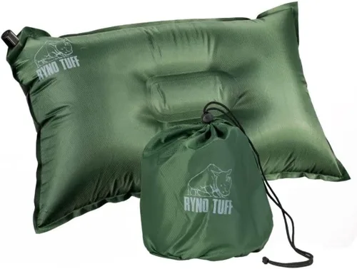 Vista 8 de Ryno Tuff Almohada inflable de nailon para acampar al aire libre para soporte lumbar del cuello, almohada inflable ligera aislada de viaje