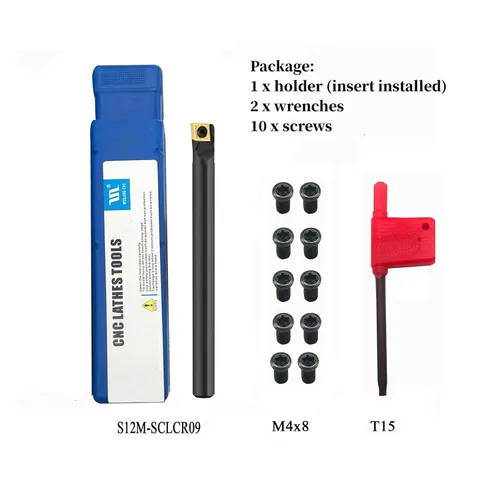 Vista 7 de Barras de mandrinar de soporte de herramientas de torneado de espuma de metal indexable de 1/2 "con insertos de torneado de carburo