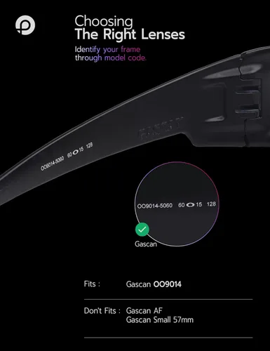 Vista 2 de PapaViva Lentes de repuesto para gafas de sol Oakley Gascan OO9014 2.362 in