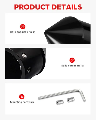 Vista 5 de Amazicha - Tapas de eje delantero para Harley Softail Sportster, Estilo 02 Negro
