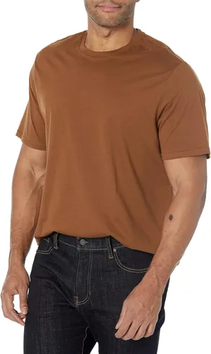 Vista 2 de Tienda Essentials Camiseta de manga corta con cuello redondo para hombre, ajuste regular, paquete de 2