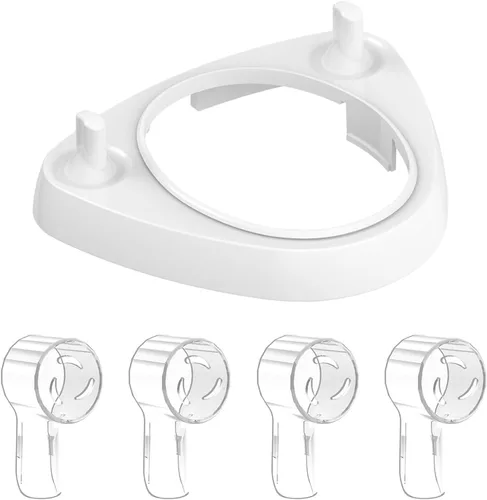 Vista 9 de 4 fundas para cabezales de cepillo de dientes (multicolor) compatibles con cabezal de cepillo de dientes eléctrico Oral-B + soporte para cepillos