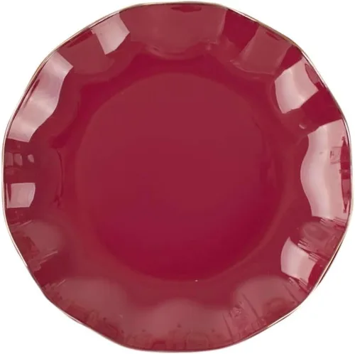 Vista 119 de Tableclothsfactory Paquete de 10 platos redondos de plástico negro de 6 pulgadas para ensalada de postre, platos desechables con borde ondulado