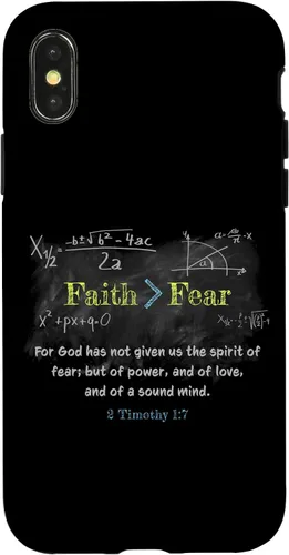 Vista 5 de Faith > Fear 2 Timothy 1:7 Christian Verse Math Equation Case for iPhone 17
