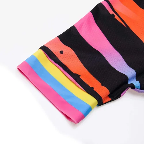 Vista 58 de Camiseta de ciclismo para mujer, manga corta y pantalones cortos de ciclismo acolchados para verano