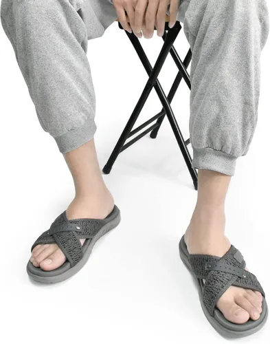 Vista 8 de ONCAI Sandalias cruzadas para hombre, soporte de arco, sandalias deportivas con plantilla ortopédica para fascitis plantar