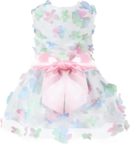 Vista 11 de Laifug Vestido para Perro Cachorro con Estampado Princesa Vestido para Perro Lindo para Fiestas (Rosa, XS)