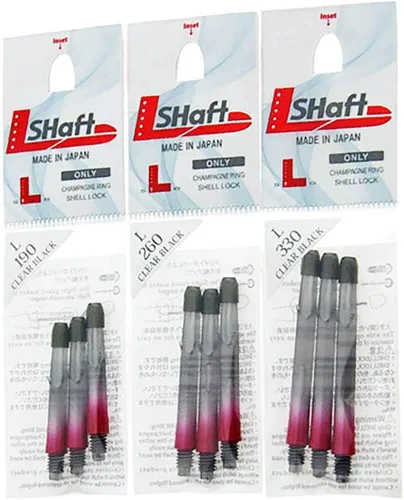 Vista 2 de LSTYLE Cañas de dardo de carbono – Bloqueadas y silenciosas (giratorias) – 9 tamaños – para dardos de punta suave y punta de acero – Ligeras 2-Tone