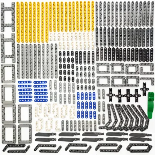 Vista 8 de ZHX Technical Parts - Juego de 457 piezas, barras de empuje para vehículos técnicos MOC Building Block Toys
