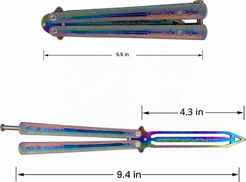 Vista 3 de Herramienta de práctica con diseño de color genial, cuchillo mariposa de entrenamiento resistente y duradero para principiantes
