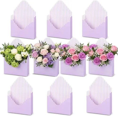 Vista 9 de Geyee 10 cajas sobre para ramo de floristería de graduación clase de 2026, ramo de flores de corazón rosa, embalaje de papel de regalo, bolsas