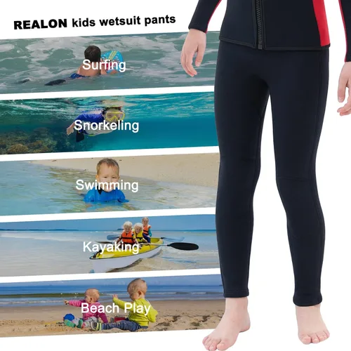 Vista 2 de Wetsuit Pants for Kids Boys Girls and Youth 3mm Neoprene Children Wet Suits Adjustable Bottoms Keep Warm in Cold Water to Swimming Workout Scuba