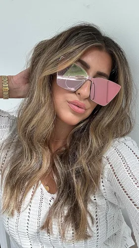 Vista 8 de DIFF Goldie UV400 - Lentes de sol de gran tamaño sin marco para mujer