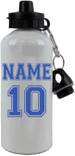 Vista 3 de Camiseta personalizada de fútbol, fútbol, béisbol y sóftbol. Añade tu nombre/número, con acabado blanco de aluminio, botella de agua deportiva de 20