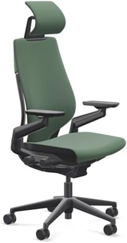 Vista 24 de Steelcase - Silla de escritorio Gesture con reposacabezas, soporte lumbar y estructura negra