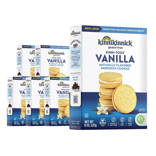 Vista 10 de Kinnikinnick, KinniTOOS Galletas de crema sándwich, chocolate, 8 onzas Galletas de chocolate con centro cremoso de vainilla, aptas para alérgicos