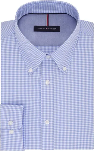 Vista 4 de Tommy Hilfiger Camisa de vestir para hombre, ajuste delgado, sin planchado, guinga