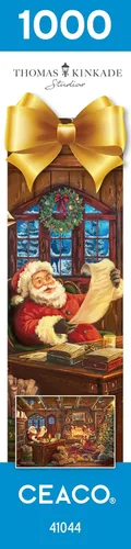 Vista 8 de Ceaco - Thomas Kinkade - Vacaciones - Santa comprobando su lista - Rompecabezas de 1000 piezas