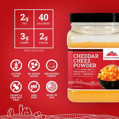 Vista 4 de Hoosier Hill Farm Cheddar Cheez en polvo, 1 libra (paquete 1)