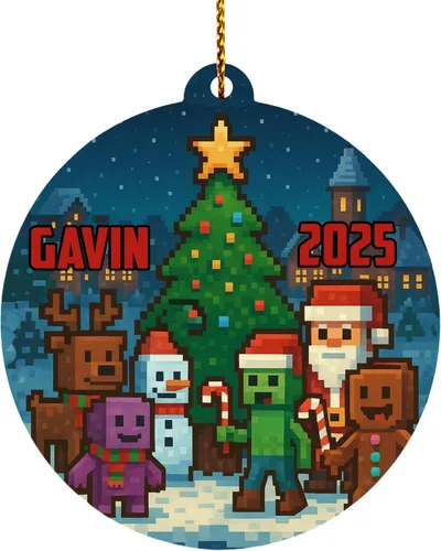 Vista 13 de Adornos personalizados para árbol de Navidad para niños, niña bebé, niño, niño pequeño, adorno de Feliz Navidad 2025, regalos navideños