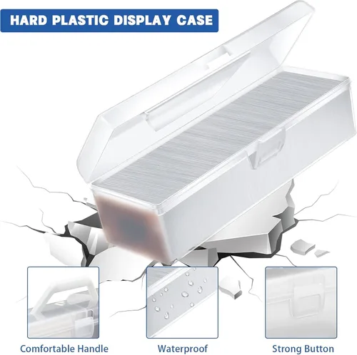 Vista 4 de Vicenpal Caja de almacenamiento de tarjetas coleccionables de plástico transparente, juego de cajas de tarjetas para 600-1000 Plus, portátil
