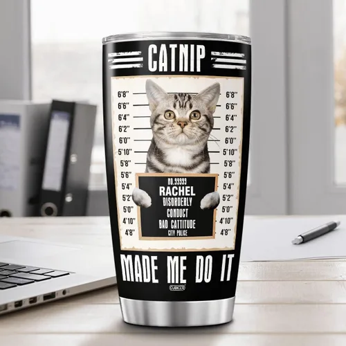 Vista 5 de CUBICER Vaso personalizado con diseño de gato americano de pelo corto con tapa, divertidos regalos de Navidad para mujeres, hombres, adultos