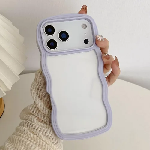 Vista 42 de QLTYPRI Funda compatible con iPhone 7/8/SE, bonita funda transparente con marco ondulado rizado para niñas y mujeres, funda protectora de TPU
