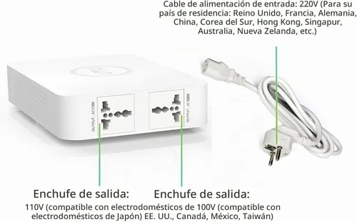 Vista 3 de UMI Transformador reductor 220V a 110V 300W US electrodomésticos uso
