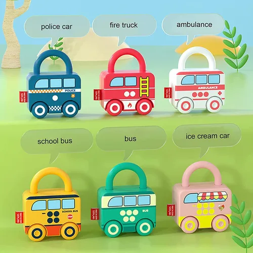 Vista 5 de Juguetes educativos Montessori Juegos de aprendizaje Tablero ocupado - Actividades de autos para niños pequeños - Juguetes sensoriales para bebés