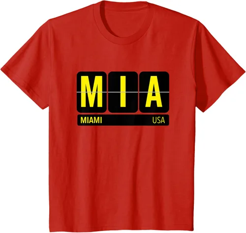 Vista 3 de MIA Miami Florida USA Travel Souvenir Yellow Text Camiseta, Blanco