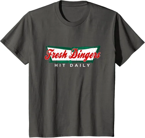 Vista 79 de Camiseta divertida de béisbol y softbol Don't Bunt Hit Fresh Dingers, Negro
