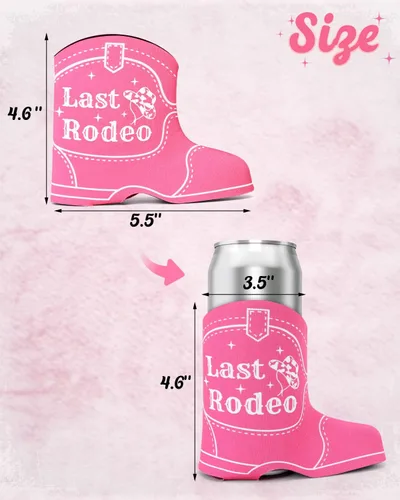Vista 3 de CiyvoLyeen Botas de vaquera, 12 fundas para latas de despedida de soltera, aislantes de neopreno, vasos para bebidas o vasos para discoteca, vaquero