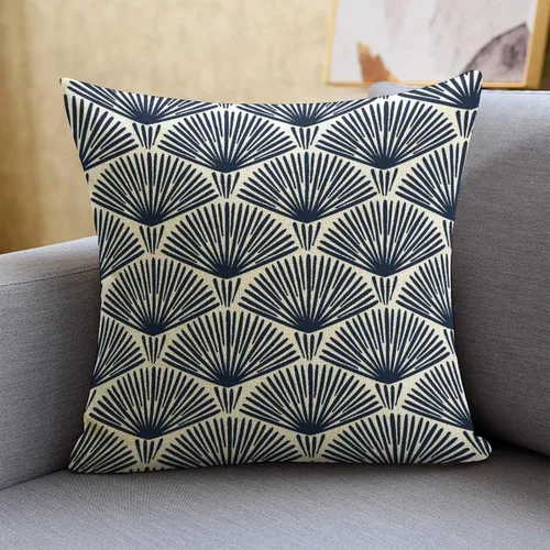 Vista 5 de POMOTER Funda de cojín cuadrada con patrón geométrico de Art Deco clásico para el hogar, funda decorativa para almohada de estilo farmhouse