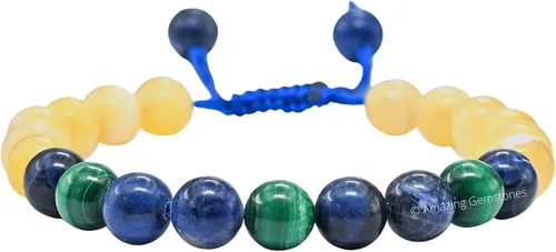 Vista 37 de Amazing Gemstone Pulsera de control de ira – Howlita Amazonita Lava Juego de pulseras para hombres y mujeres, curativa, calmante, ansiedad, alivio