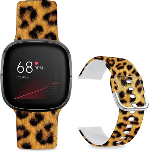 Vista 19 de Correas de reloj de dibujos animados con estampado floral compatibles con Fitbit Versa 4/Versa 3/Fitbit Sense 2/Sense Band de silicona suave