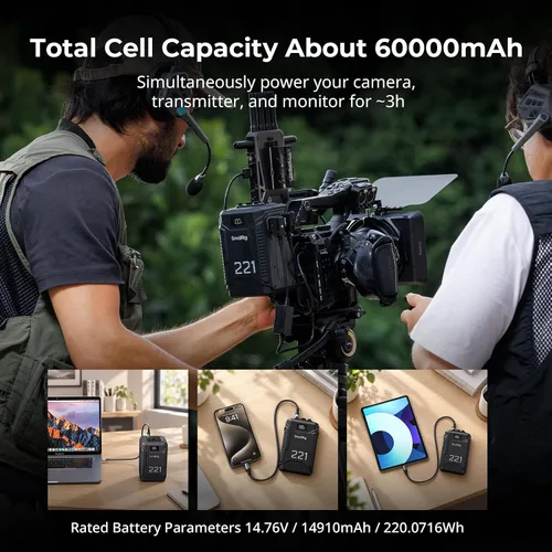 Vista 5 de SMALLRIG V Mount Battery T221, 221Wh/14910mAh Triple-Proof V-Mount Battery