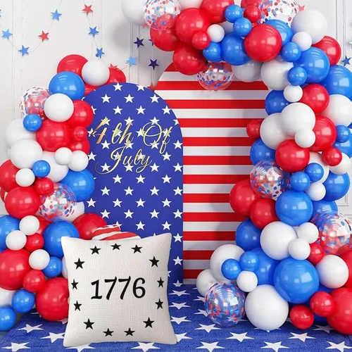 Vista 4 de Fundas de almohada de lino del 4 de julio de 1776, funda de almohada de lino para el Día de la Independencia, decoración de funda de almohada