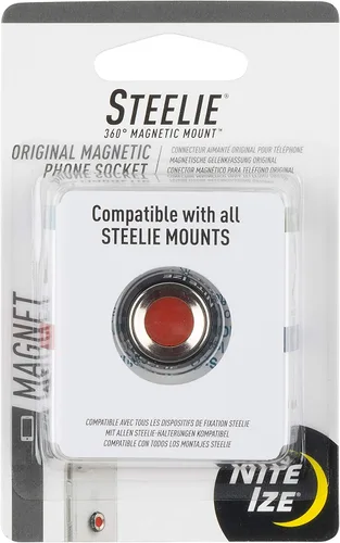 Vista 10 de Nite Ize Steelie Orbiter Plus - Zócalo magnético y anillo de metal - Soporte de salpicadero para coche con montaje magnético - Soporte