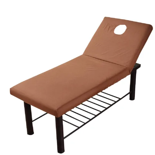 Vista 5 de Sólida mesa de salón de masaje, sábana bajera ajustable elástica con cubierta completa con agujero