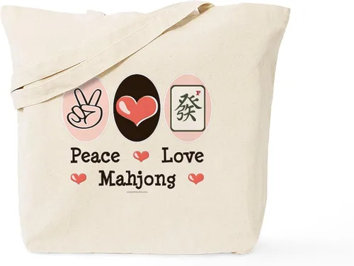 Vista 12 de CafePress MAHJOMG2 - Bolsa de lona reutilizable color beige, Caqui, S