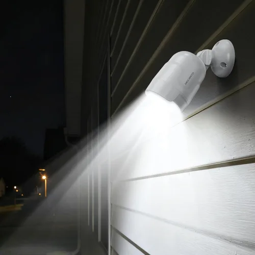 Vista 4 de Luz de sensor de movimiento operada por batería para exteriores, foco recargable de 4000mAh con 600 lúmenes, alimentado por batería, impermeable 2