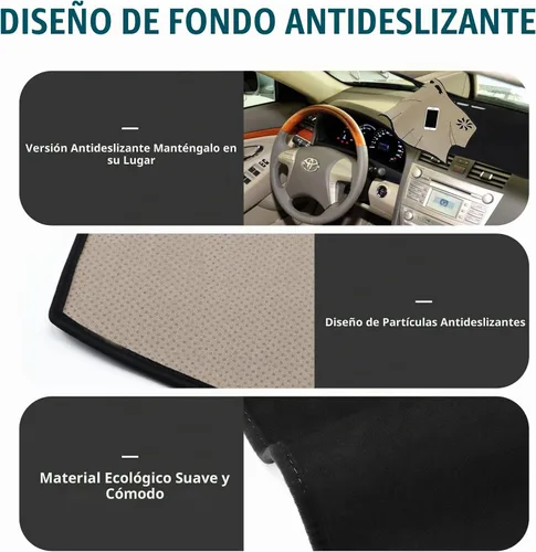 Vista 5 de POSAID Funda para salpicadero de Toyota Camry 2011, 2010, 2009, 2008, 2007, ajuste personalizado, para Toyota Camry 2011-2007, color negro 07-11