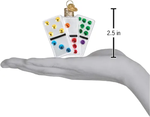 Vista 5 de Old World Christmas Adorno DOMINOS, multicolor