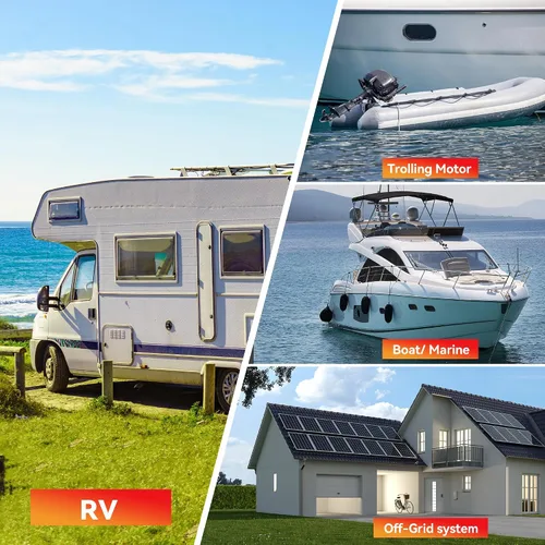 Vista 7 de Batería de litio LiFePO4 de 12 V 100 Ah con Bluetooth, BMS integrado, protección a baja temperatura, más de 5000 ciclos, celdas de batería