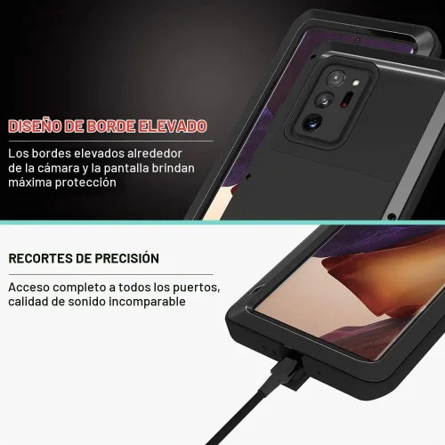 Vista 7 de LOVE MEI Funda para teléfono Galaxy Note 20 Ultra 0.18 oz, [sin protector de pantalla de vidrio] Carcasa rígida de cuerpo completo, resistente, a