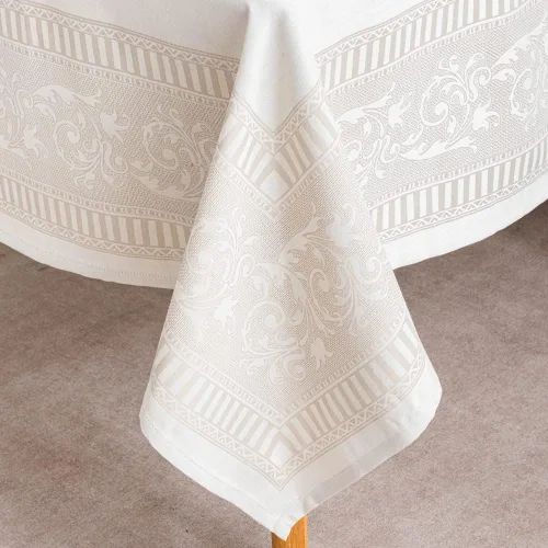 Vista 3 de MANGATA CASA Mantel rectangular – Mantel de algodón lavable impermeable y resistente a las arrugas, mantel de tela decorativa para mesa de comedor