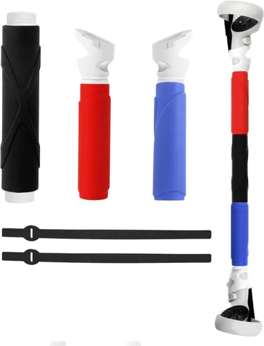 Vista 4 de VR Game Lightsaber Auxiliary Handle,Dual Handles Extension Grips and Long Stick Handle Extension Grips for MetaOculus Quest 2,Washable and Durable